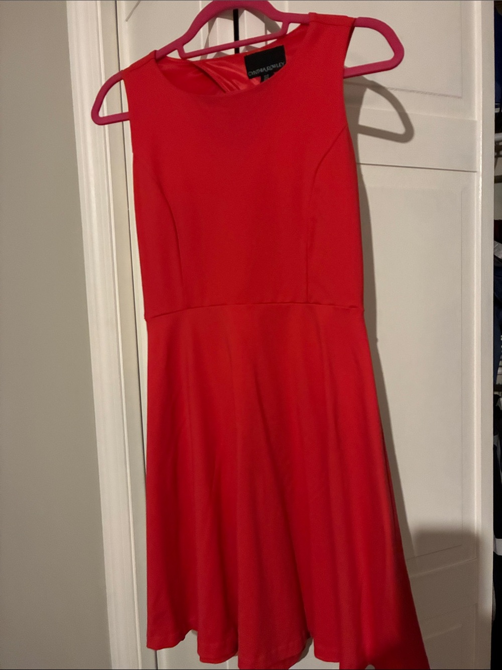 Deep coral keyhole back dress
